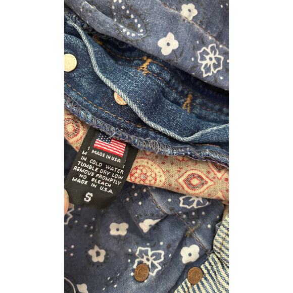 Dr Collectors Free People Patched Button Fly Denim Jeans Womens Small Bohemian - Picture 15 of 15